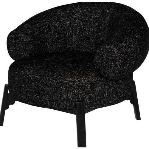 Romola Accent Chair in Salt & Pepper Fabric & Black Ash Wood